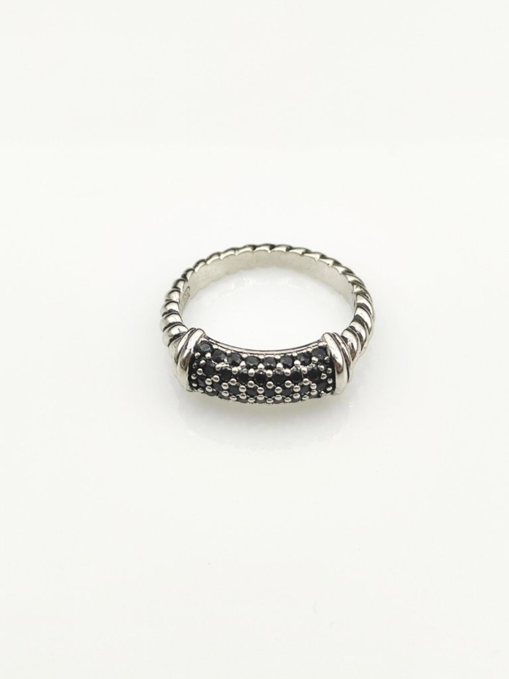 🌟🌟🌟David Yurman buttonhole full black diamond ring, size: 6-7-8-9